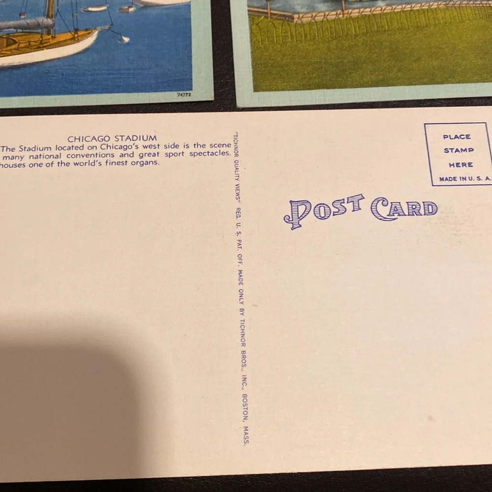 11 vintage postcards of Chicago from the 1940’s includes Comiskey Park